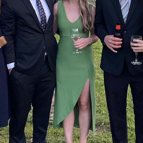 Abercrombie & Fitch plunge neck midi dress - Picture 1 of 3